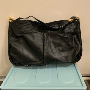 Jimmy Choo black leather shoulder bag